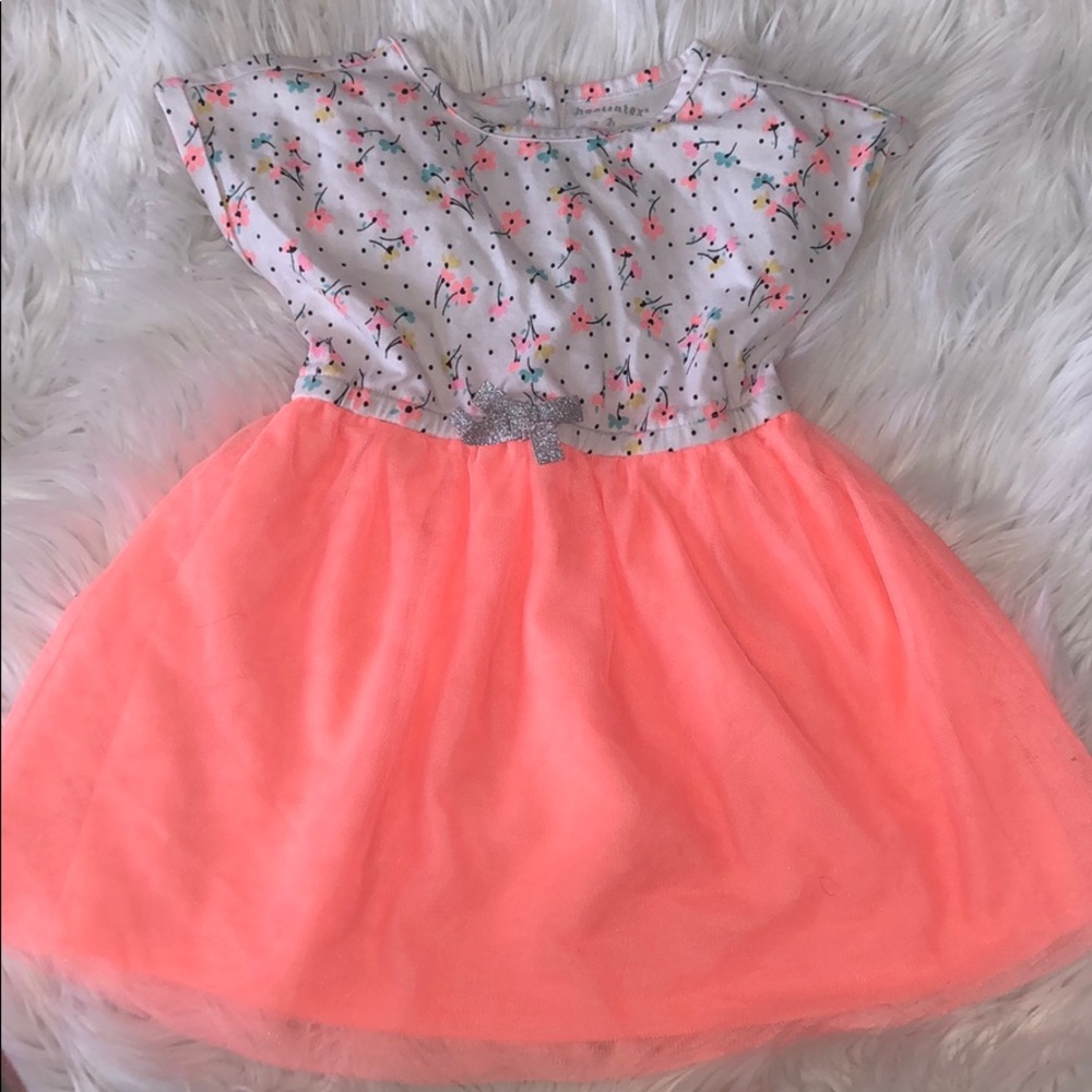 Toddler girls bright flowered dress